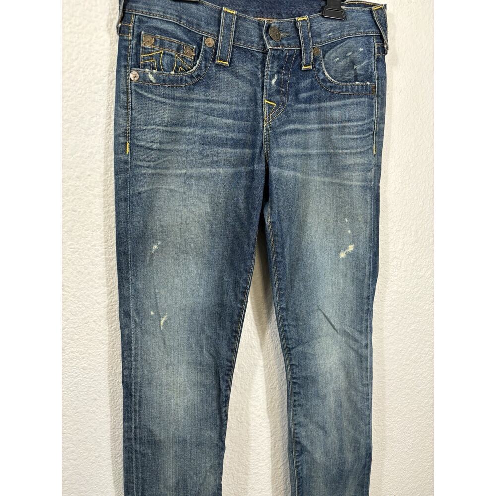 True Religion Jeans‎ Size 24 Denim Brianna Cotton Blue Low Rise Distressed - Picture 4 of 16